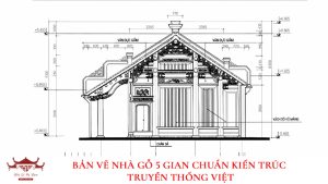 Bản vẽ nhà gỗ 5 gian