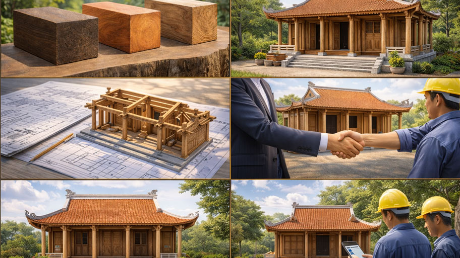 Cách tối ưu chi phí làm nhà gỗ 3 gian