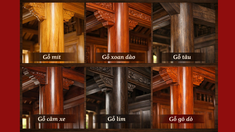 Chất liệu gỗ dùng trong nhà gỗ truyền thống