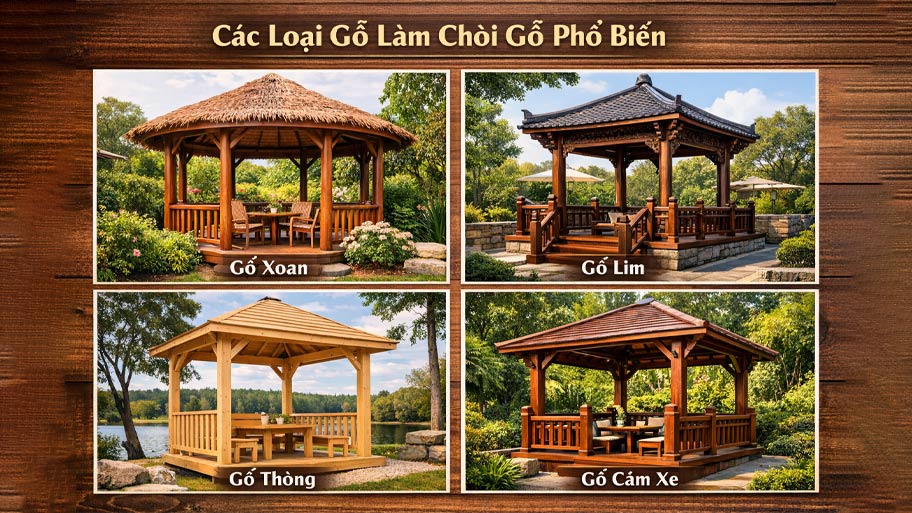 Chất liệu gỗ thường dùng làm chòi gỗ