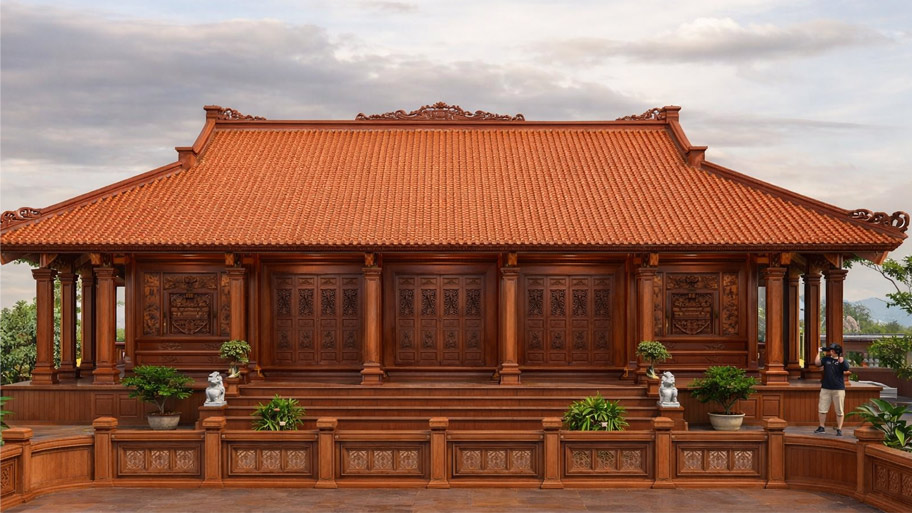 Chi phí làm nhà gỗ xoan 5 gian