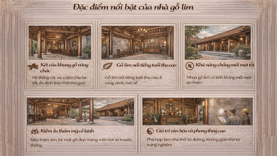 Đặc điểm nổi bật của nhà gỗ lim