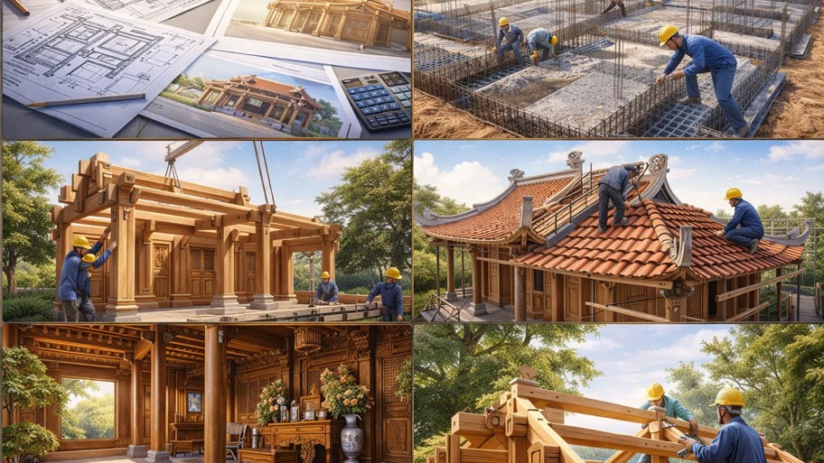 Hạng mục ảnh hưởng đến chi phí làm nhà gỗ 3 gian