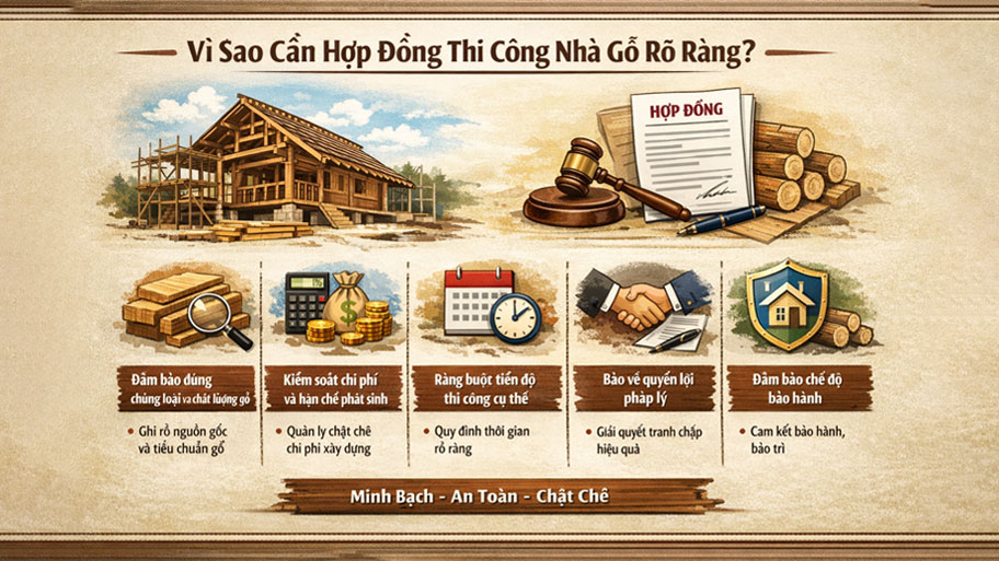 Lý do cần hợp đồng thi công nhà gỗ rõ ràng