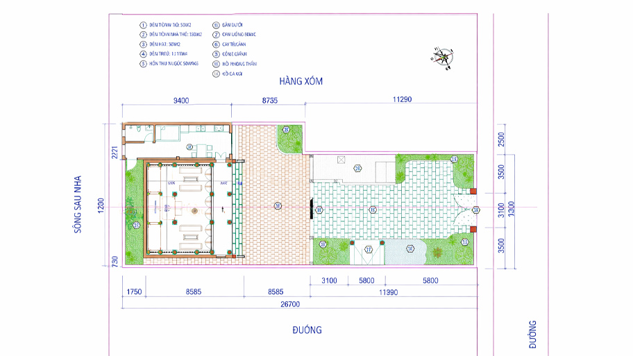 Mẳ bằng nhà gỗ 3 gian có sân vườn