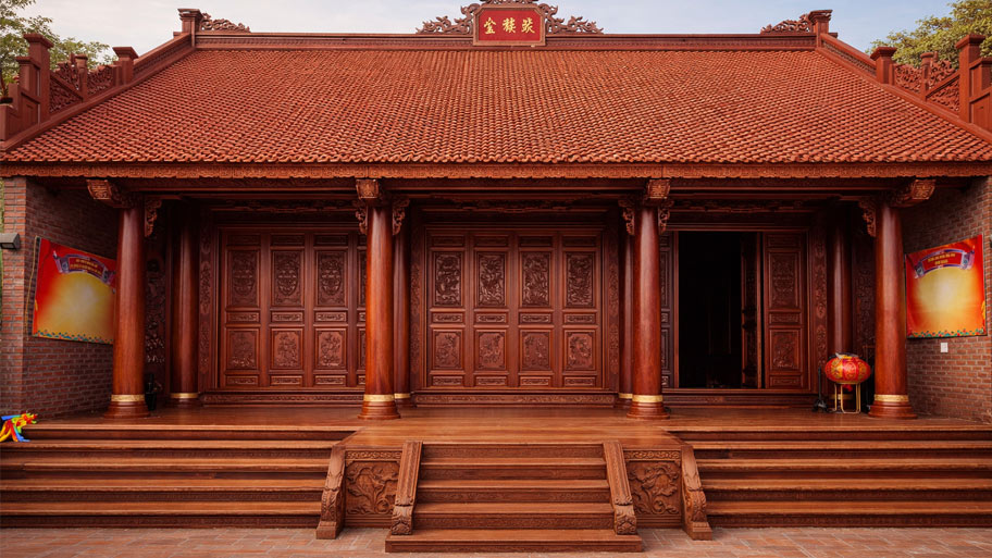 Mẫu nhà gỗ lim 3 gian