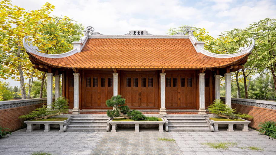 Mẫu nhà gỗ truyền thống 3 gian