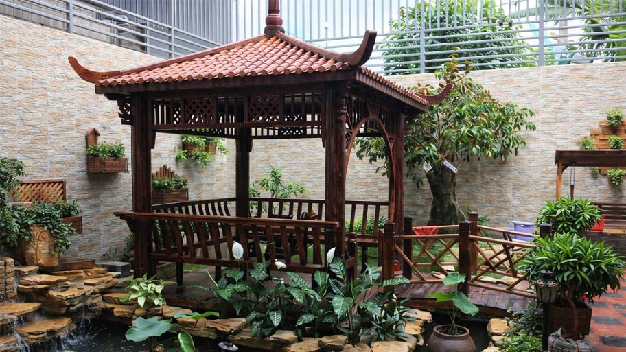 Nhà chòi gỗ tứ giác đẹp