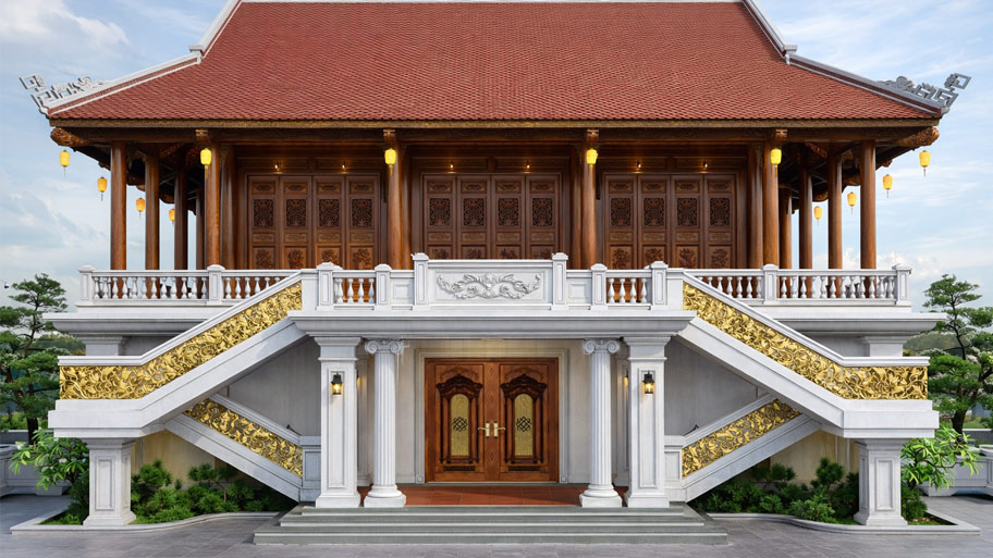Nhà gỗ 3 gian tầng 2 là gì