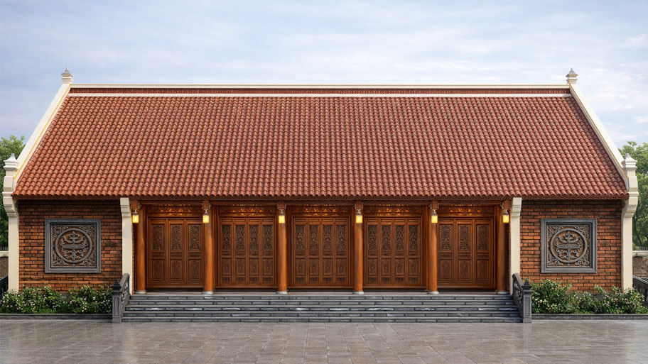 Nhà gỗ 5 gian 2 chái chuẩn Nam Bộ