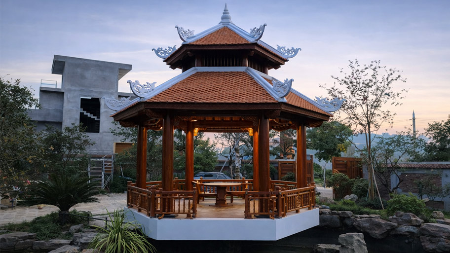 Nhà gỗ lục giác trong resort