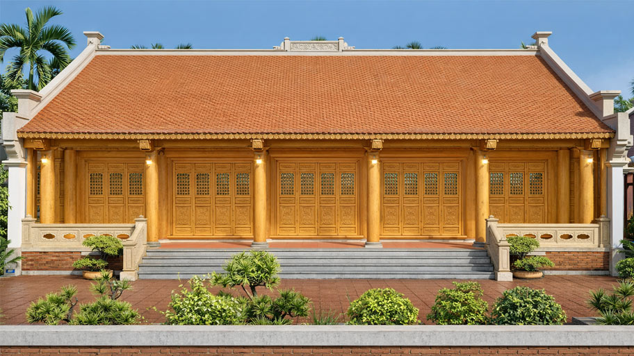 Nhà gỗ thông 5 gian