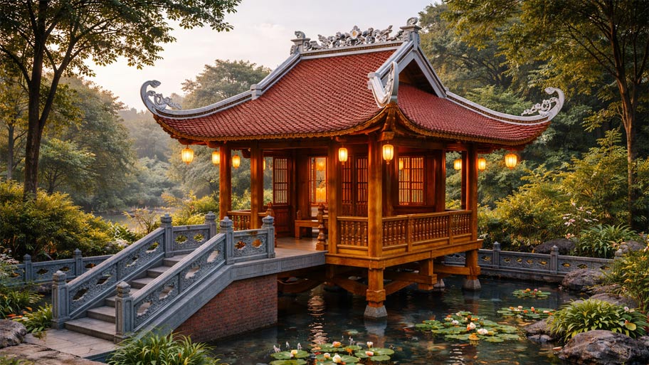 Nhà ở bằng gỗ thiết kế 1 gian