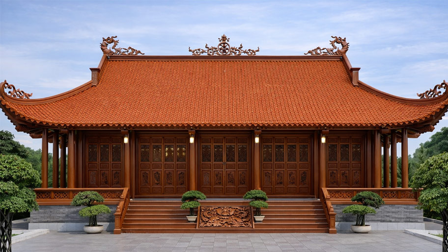 Nhà thờ họ gỗ lim 5 gian