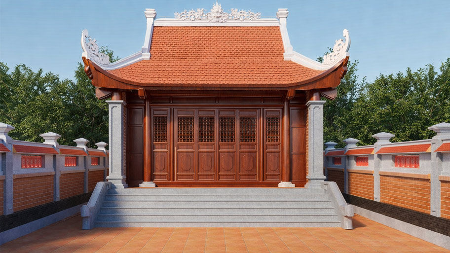 Nhà thờ tổ tiên một gian đẹp