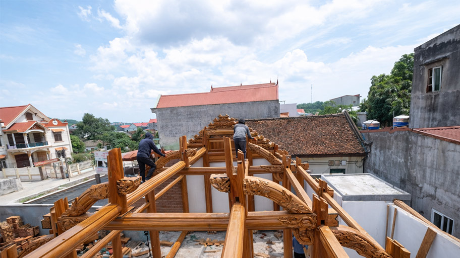Quy trình thi công nhà gỗ 4 gian