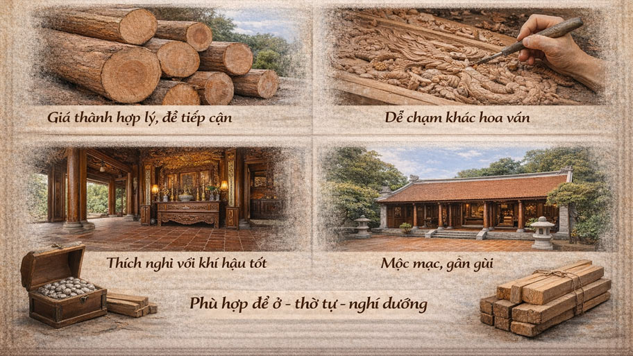 Ưu điểm của gỗ xoan