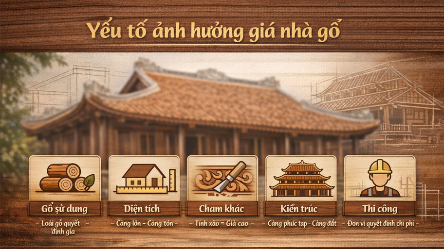 Các yếu tố ảnh hưởng đến giá nhà gỗ