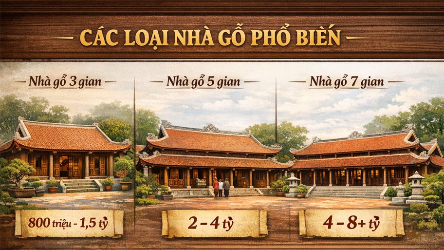Giá nhà gỗ theo số gian