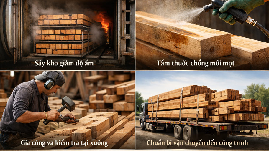 Kinh nghiệm xử lý gỗ trước khi thi công