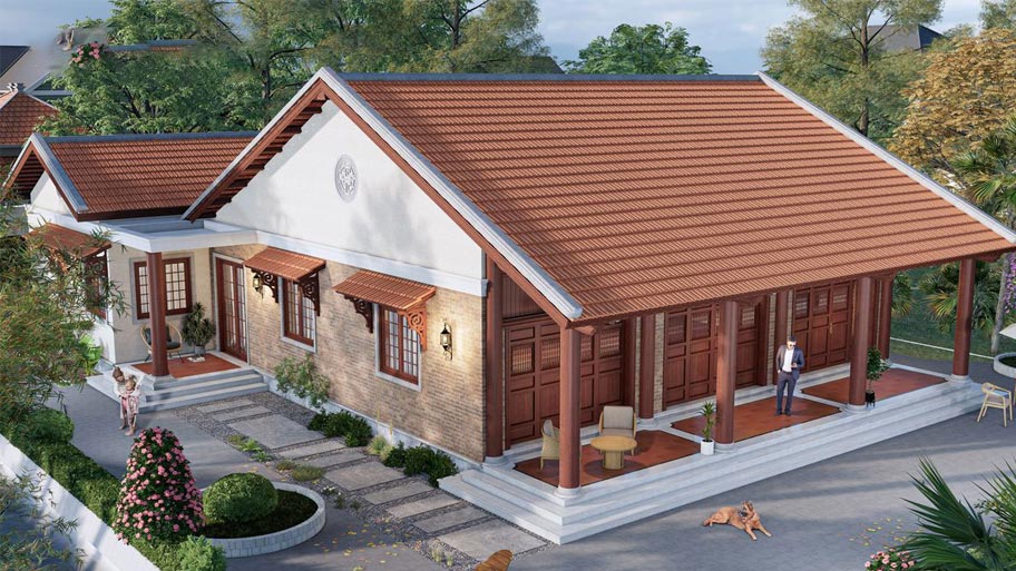 Nhà gỗ hiện đại cấp 4 bằng gỗ