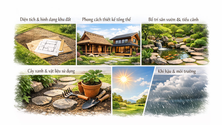 Yếu tố ảnh hưởng đến thiết kế nhà gỗ sân vườn