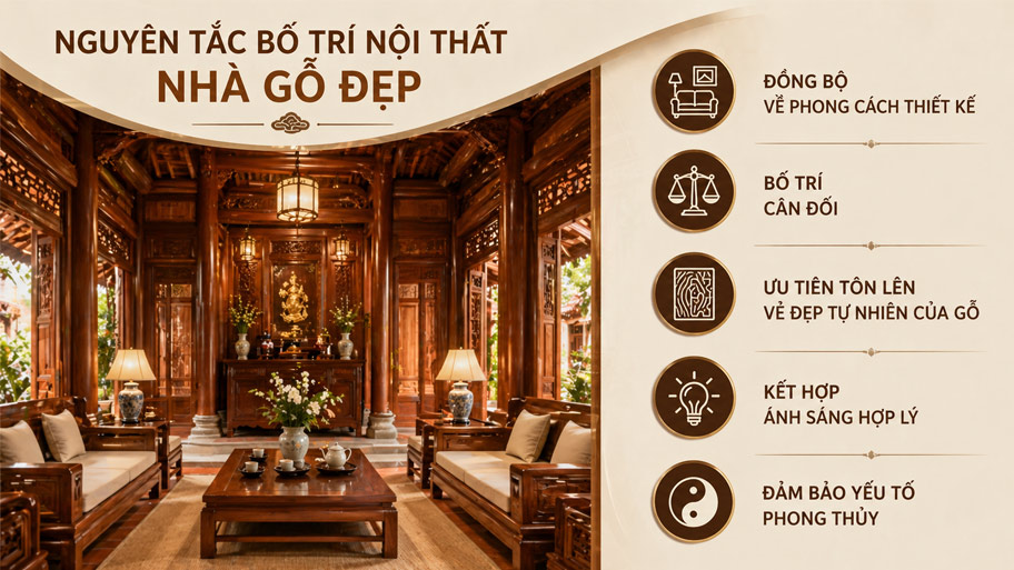 Nguyên tắc bố trí nội thất nhà gỗ đẹp