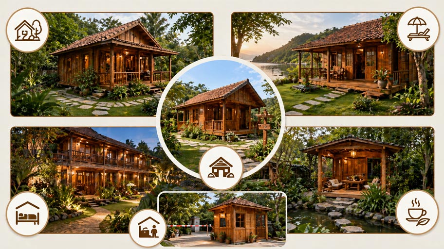 Nhà gỗ đơn sơ thường được ứng dụng ở đâu