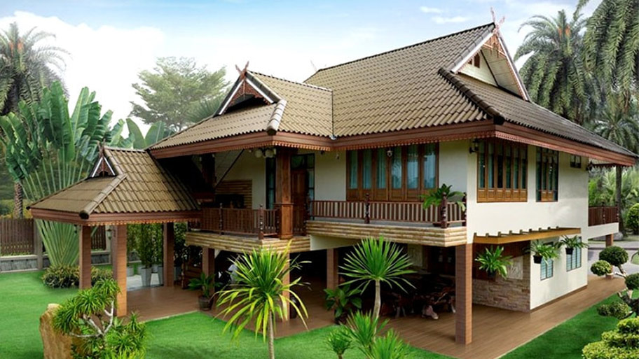 Nhà gỗ kết hợp vật liệu hiện đại